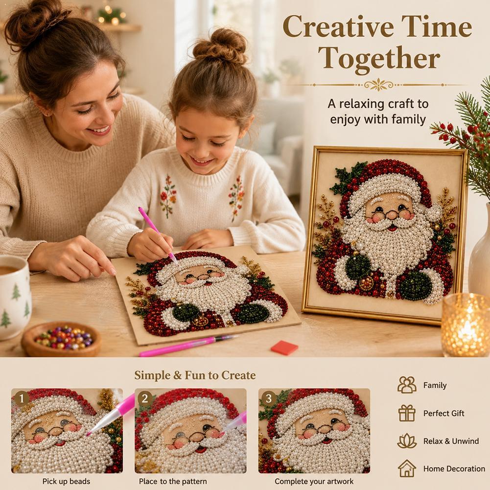 Resin Art Wall Decor - Noel Baba İnci Sanatı DIY Kiti