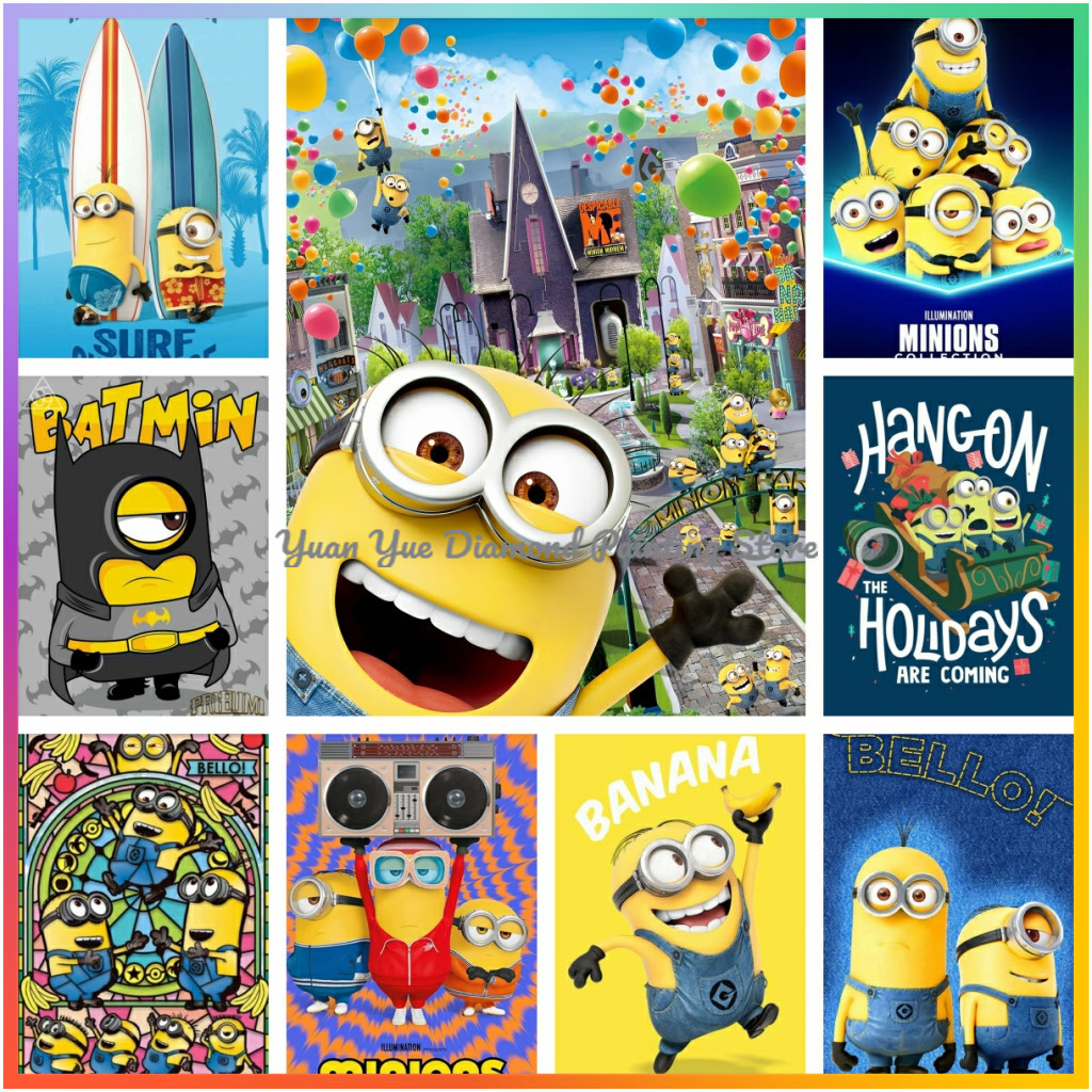 Resin Art Painting - 1 adet çerçevesiz Elmas Boyama Sevimli-M-Minions