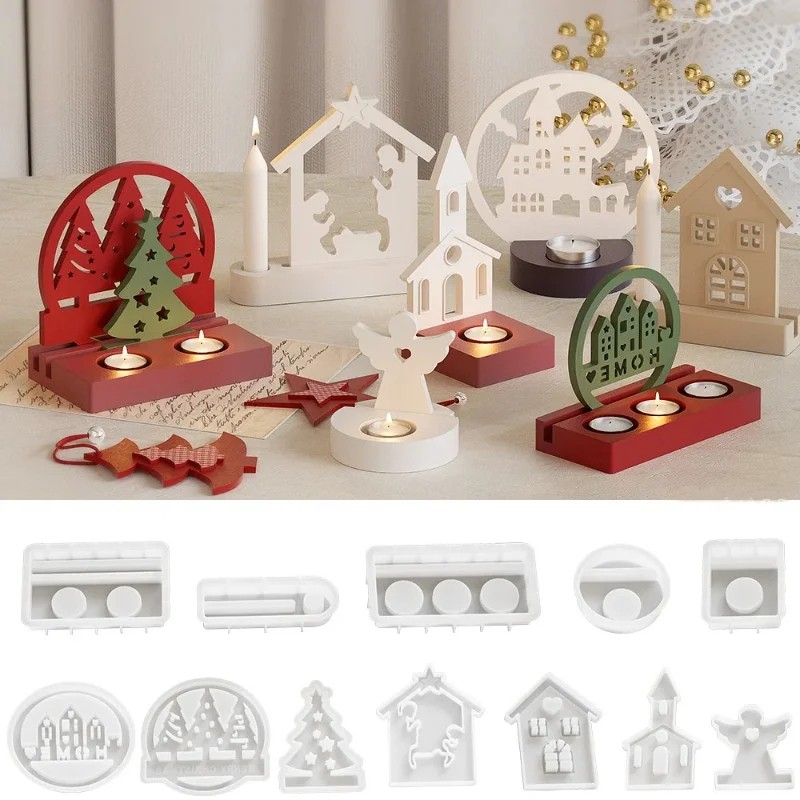Xmas Resin Art - Cadılar bayramı Noel Mumluk Kalıpları DIY