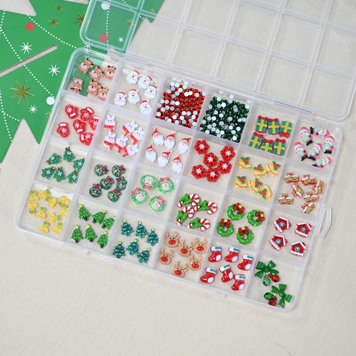 Xmas Resin Art - 1 Kutu Noel Tırnak Süsleri Reçine