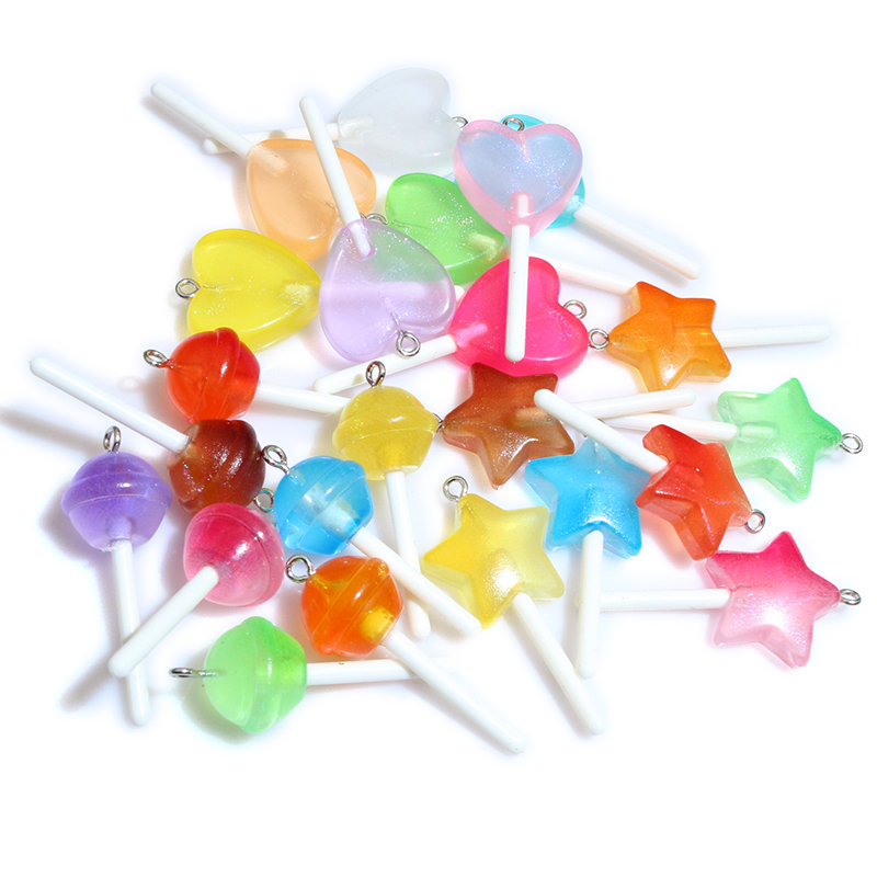 Resin Art Glitter - 10 adet reçine kolye parlak yuvarlak