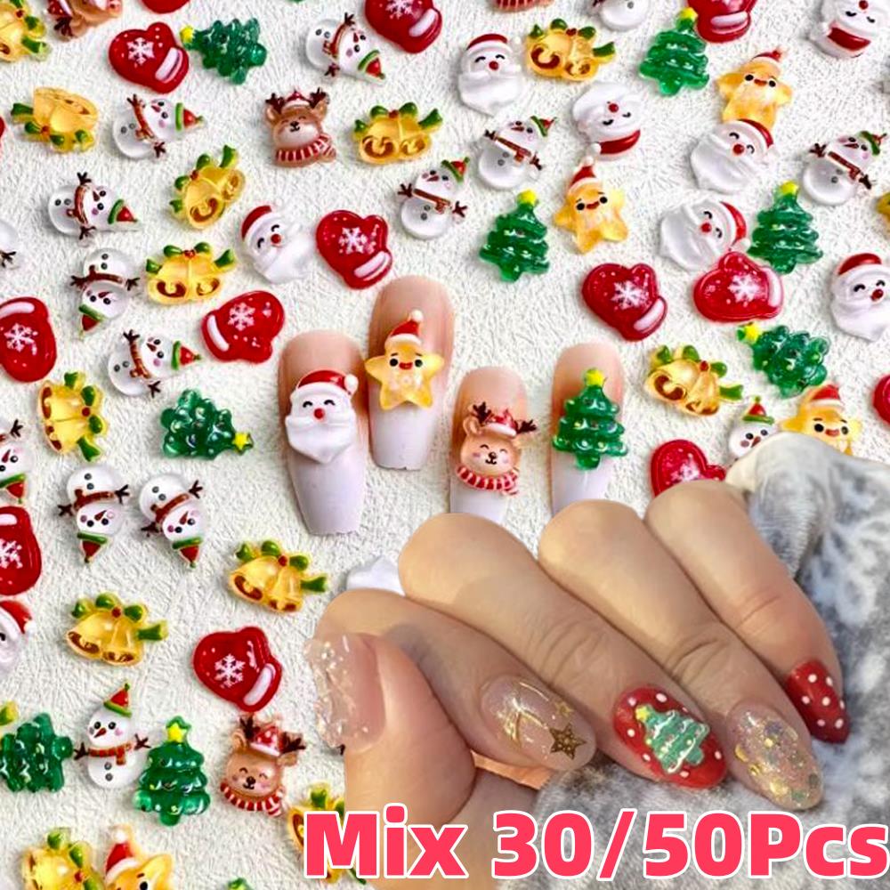 30/50 Adet 3D Güzel Noel Tırna - Xmas Resin Art incelemesi ve fiyatı